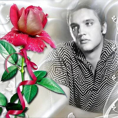 Elvis Lithophane With Rose
