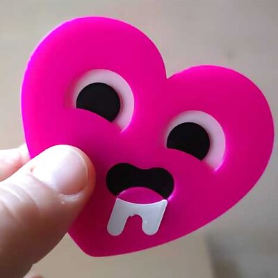 The horny heart emoji 3d badge
