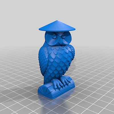 Owl in rice hat