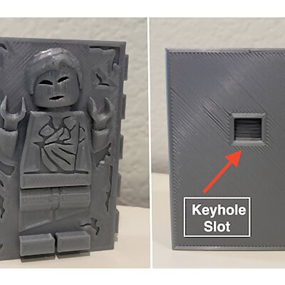 LEGO carbonite Han Solo with Keyhole Slot wall mount