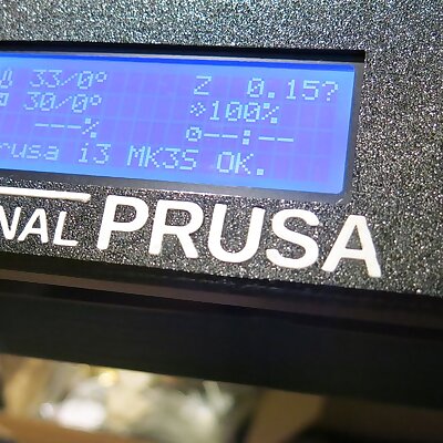 PRUSA MK3S LCD cover Logo inlay letters