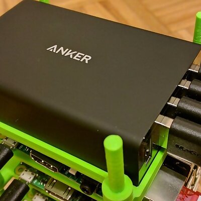 Raspberry PI stack mount for ANKER PowerPort 5 USB charger
