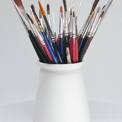 Brushes pens screwdrivers  holder vase