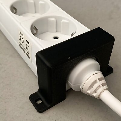 Power strip mount for wider power cords