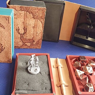 DnD Dice Case Dragon Axe and Leaf