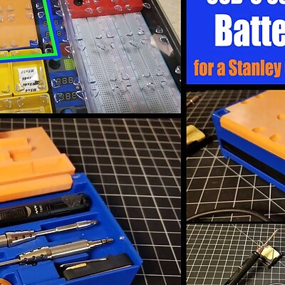 Portable TS80 Soldering Iron Battery Case fits into the Stanley 014725R organizer