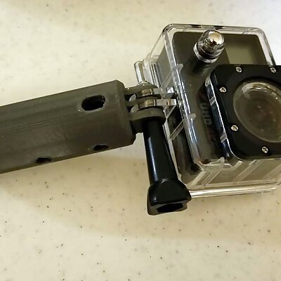 Action Camera or GoPro Pool Pole mount with STEP file
