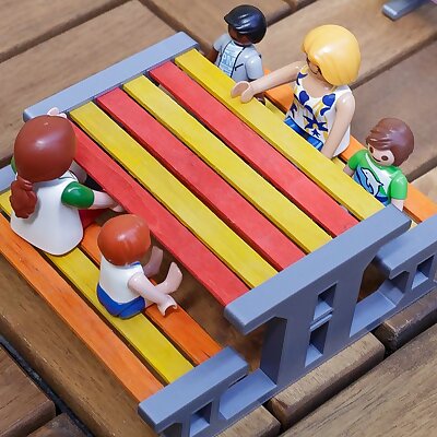 Popsicle stick fence bench and picnic table