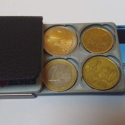 Euro coin holder for wallet