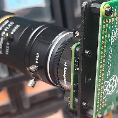 Raspberry PI HQ camera mount for PI Zero and short cable