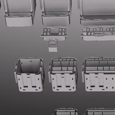 ToolPenSD MicroSDUSBholder set modular  deskorganizer  boxes  easytoprint version