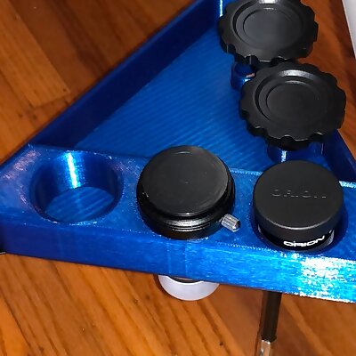 Improved accessory tray for Orion EQ1 Equatorial Telescope Mount
