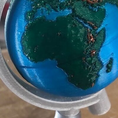 four color relief globe with stand MMU multicolor print