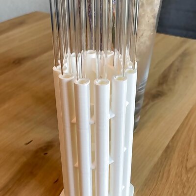 Glass drinking straw container x12