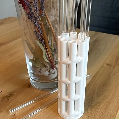 Glass drinking straw container x8