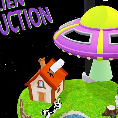 Alien abduction game with a UFO that uses magnets to float in the air!