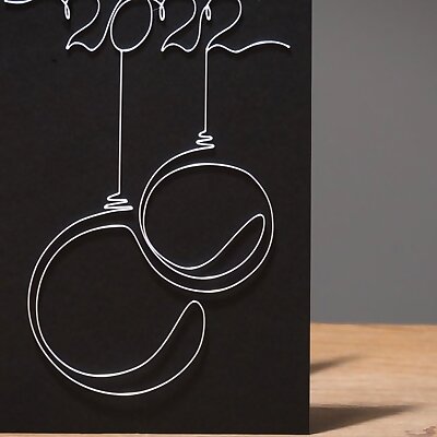 Continous Line Christmas or New Year Card