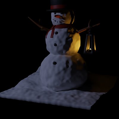 Snowman with a lantern
