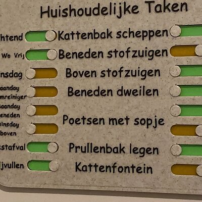Dutch frontplate for Household Task Planner by Nils Kal