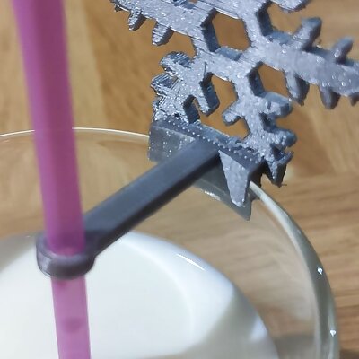 glass snowflake addonsnowflake straw holder