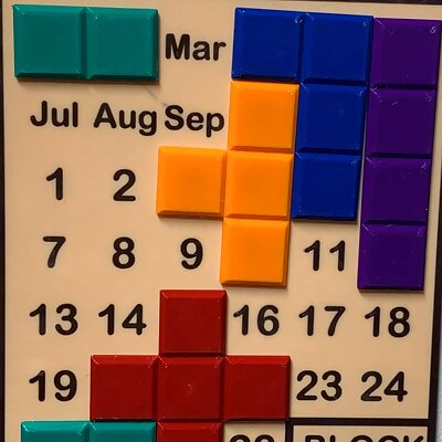 Block Your Calendar  Tetris Style Daily Magnetic Puzzle Game