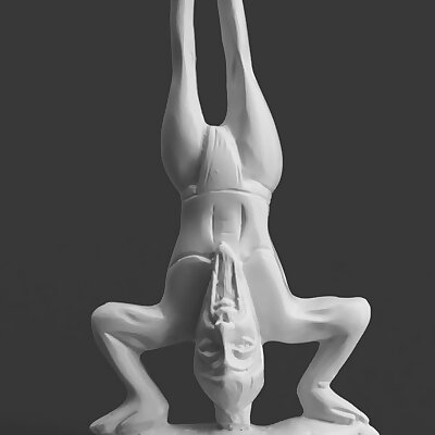 Yoga Guru in Sirasana Headstand