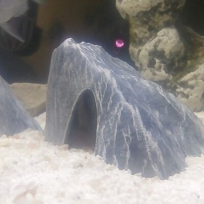 Aquarium Decoration  Textured Rock Cave  Medium B angular
