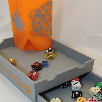 Magnetic Dice tower with box and storage