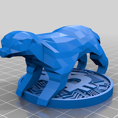 Low Poly Honey Badger for Dual Extrusion