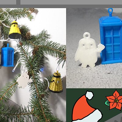 🟦Doctor Who christmas ornaments