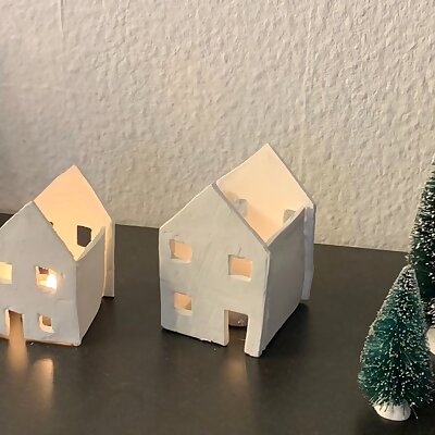 Stencils for Christmas house with modeling clay