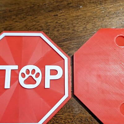 Magnetic Paw Print Stop Sign