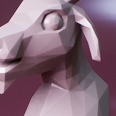 Low Poly Goat Figure