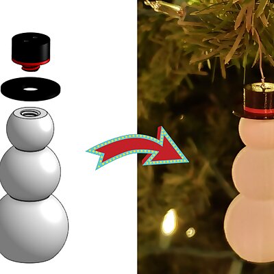 Snowman Christmas Ornament with 3d printed threads!