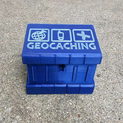 Secret Geocaching Box Lid  2 Color Inlay