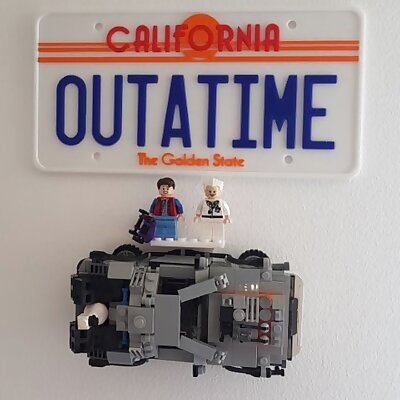 Lego DeLorean Wall Mount