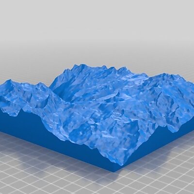 3D map of Zermatt valley and Matterhorn in Switzerland