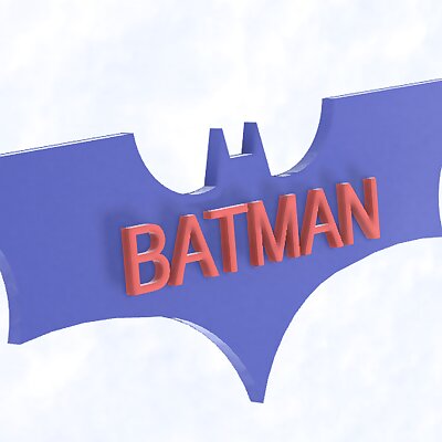 Batman STL for bed level test text test and dual color test