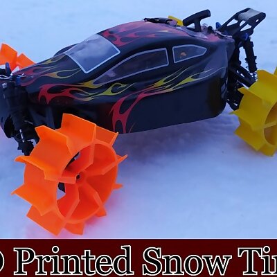 3D Printed Snow Tires For 110 Scale RC Car 12mm hex