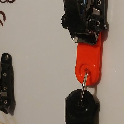 Snowboard strap key ring