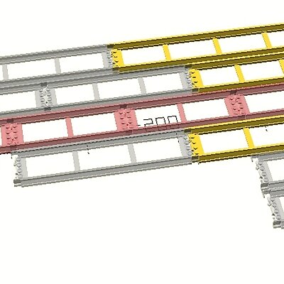 Lego City Train Track compatible straight OpenSCAD smuk version