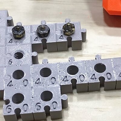 Jigsaw nozzle storage blocks for M6size 3D print nozzles