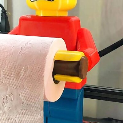Scared face lego man toilet roll holder