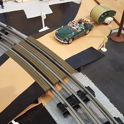 Grade Crossing Curved for O Gauge Tubular Track V2