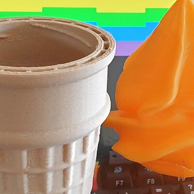 Ice Cream Waffle Cone Box with Soft Serve Screw Top