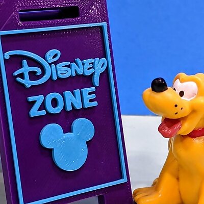 Miniature AFrame Sidewalk Sign Disney ZONE