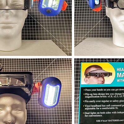Head Strap Magnifier  Super Bright Flashlights  3D Printed Parts  Multifunction DIY Headlamp