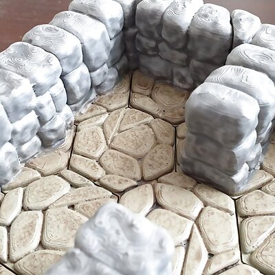 WDhex sturdy walls  corners for irregular stone floor