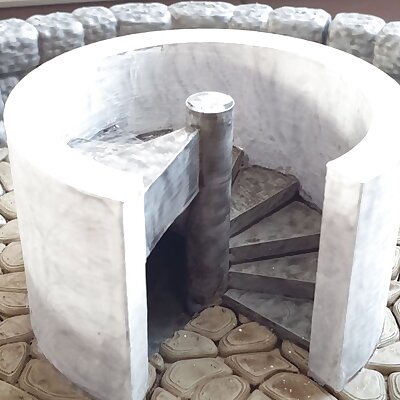 WDhex spiral staircase for irregular stone floor