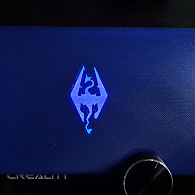 CR10 Display cover with Skyrim emblem